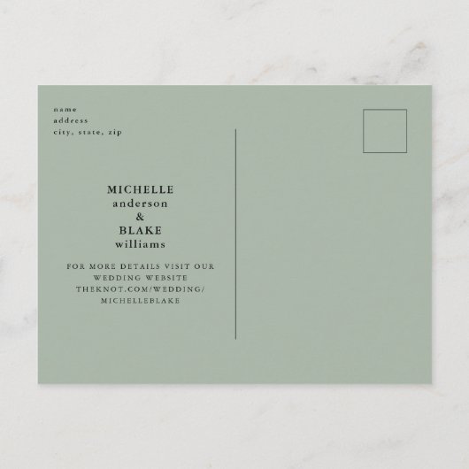 Carte Postale Sage rustique tournesol & lumières Enregistrer la (Dos)