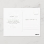 Carte Postale Sage vert avec texte et photo | Remerciements pour (Dos)