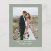 Carte Postale Sage vert avec texte et photo | Remerciements pour (Devant)
