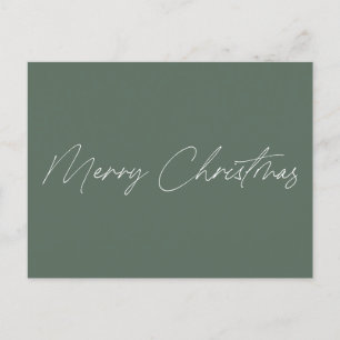 Carte Postale Sage vert minimaliste Joyeux Noël 
