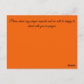 Carte Postale S'agenouiller à la croix pour les demandes de priè (Dos)