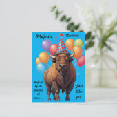Carte Postale Sagesse d'anniversaire Bison Stoïque (Debout devant)