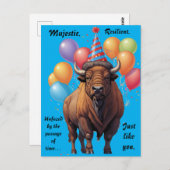 Carte Postale Sagesse d'anniversaire Bison Stoïque (Devant / Derrière)