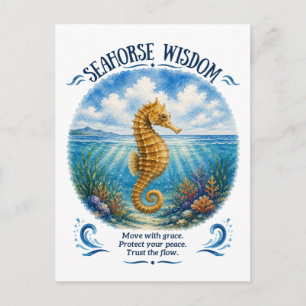 Carte Postale Sagesse de l'Hippocampe Sous les Vagues