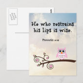 Carte Postale Sagesse - Proverbes 10:19 (Devant / Derrière)