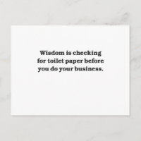 Sagesse (vérification du papier toilette)