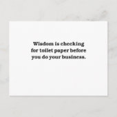 Carte Postale Sagesse (vérification du papier toilette) (Devant)