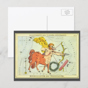 Carte Postale Sagittaire, Constellation Vintage Urania's Mirror