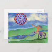 Carte Postale Sagittaire contre le virus (Devant / Derrière)