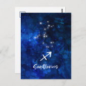 Carte Postale Sagittaire Zodiac Constellation Galaxie Céleste (Devant / Derrière)