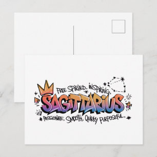 Carte Postale Sagittaire Zodiaque Graffiti