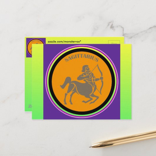 Carte postale Sagittarius (Devant/Arrière en situation)