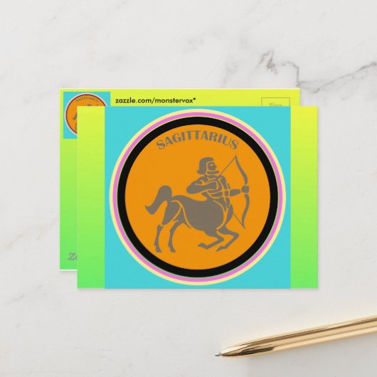 Carte postale Sagittarius (Devant/Arrière en situation)