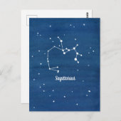 Carte Postale Sagittarius Constellation Nuit Sky Indigo (Devant / Derrière)