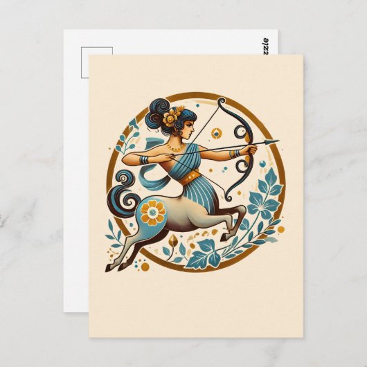 Carte Postale Sagittarius Goddess Astrologie d'anniversaire (Devant / Derrière)