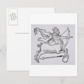 Carte Postale Sagittarius (le Centaur) une illustration de (Devant / Derrière)