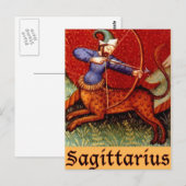Carte Postale Sagittarius signe zodiaque (Devant / Derrière)