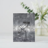 Carte Postale Sagittarius Zodiac Silver Distour Steel look (Debout devant)