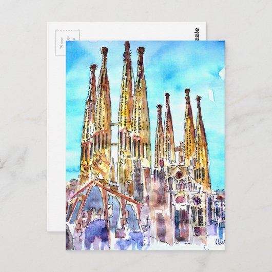 Carte Postale Sagrada Familia Barcelone (Devant / Derrière)