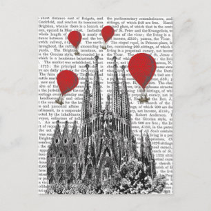 Carte Postale Sagrada Familia et Ballons Red Hot Air