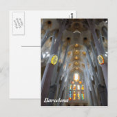 Carte Postale Sagrada Familia. Intérieur (Devant / Derrière)