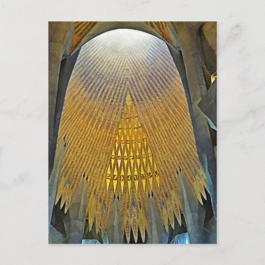 Carte Postale Sagrada Familia. Intérieur. Vue 14. (Devant)