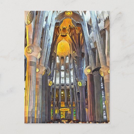 Carte Postale Sagrada Familia. Intérieur. Vue 15. (Devant)