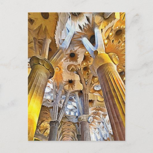 Carte Postale Sagrada Familia. Intérieur. Vue 16. (Devant)