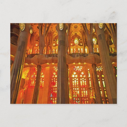 Carte Postale Sagrada Familia. Intérieur. Vue 17. (Devant)