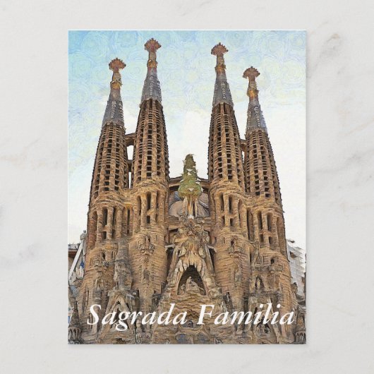 Carte Postale Sagrada Familia. Vue 3. (Devant)