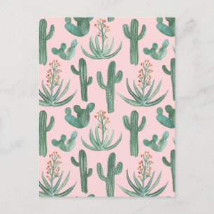 Carte Postale Saguaro Cactus Aloe Aloe Motif Simple Chic