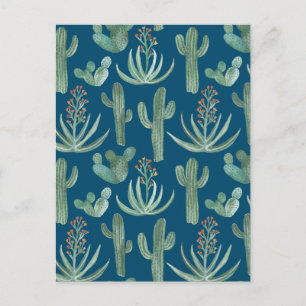 Carte Postale Saguaro Cactus Aloe Aloe Motif Simple Chic