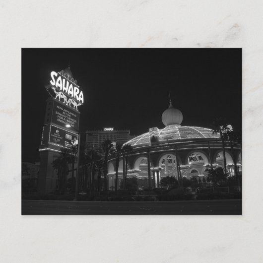 Carte Postale Sahara Las Vegas en noir et blanc (Devant)