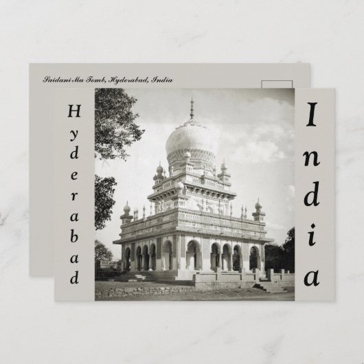 Carte Postale Saidani Ma Tomb Hyderabad Inde (Devant / Derrière)