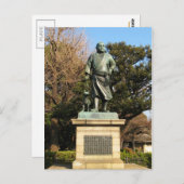 Carte Postale Saigo Takamori (Le Dernier Samurai) & Statue du Ch (Devant / Derrière)