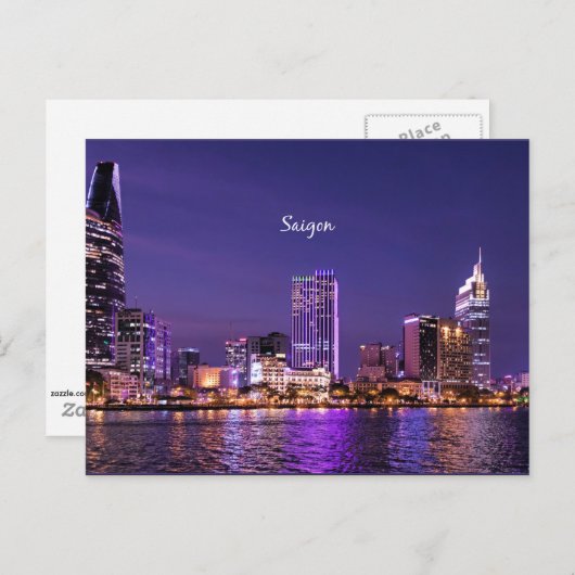 Carte Postale Saigon la nuit (Devant / Derrière)