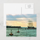 Carte Postale Sailing ship under tow (Devant / Derrière)