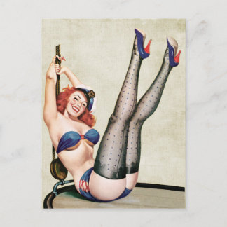 Carte Postale Sailor Pin up Girl
