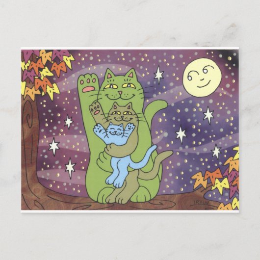 Carte Postale Sain, riche et sage dans une nuit d'automne (Devant)