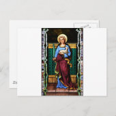 Carte Postale Saint-Agnes (Agnes de Rome) - Art du verre (Devant / Derrière)