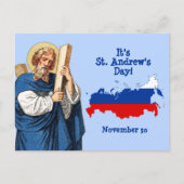 Carte Postale Saint André avec la carte-drapeau de la Russie Jou (Devant)