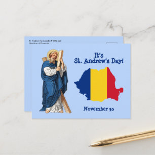 Carte Postale Saint André et Drapeau-carte de la Roumanie Jour d