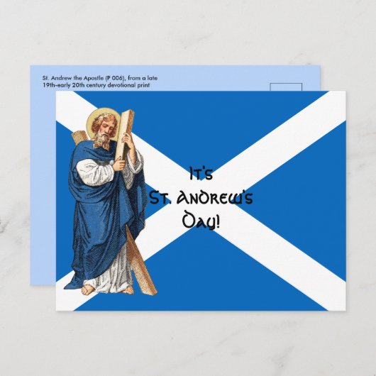 Carte Postale Saint André l'Apôtre et le drapeau de l'Ecosse (Devant / Derrière)