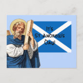 Carte Postale Saint André l'Apôtre et le drapeau de l'Ecosse (Devant)