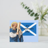Carte Postale Saint André l'Apôtre et le drapeau de l'Ecosse (Debout devant)
