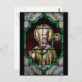 Carte Postale Saint Anselm de Canterbury Art en verre tendu (Devant / Derrière)