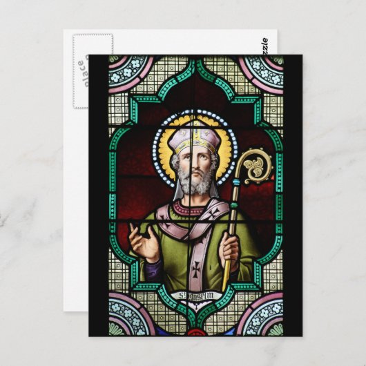 Carte Postale Saint Anselm de Canterbury Art en verre tendu (Devant / Derrière)