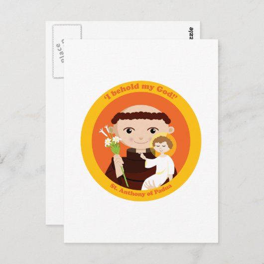 Carte Postale Saint Antoine de Padoue (Devant / Derrière)