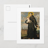 Carte Postale Saint Antoine de Padoue avec Jésus-enfant (Devant / Derrière)