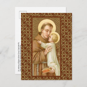 Carte Postale Saint Antoine de Padoue et le Christ Enfant (JM 05